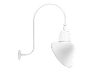 RAB GN3LED13YSACW Gooseneck Style3 13W Warm LED 15" AC Shade Spot REFL White