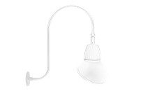 RAB GN3LED26YRAD11W Gooseneck Style3 26W Warm LED 11" AD Shade RECT REFL White