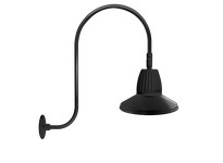 RAB GN3LED26YSTB Gooseneck Style3 26W Warm LED 15" Straight Shade Black