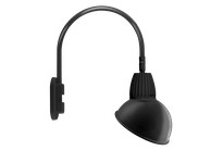 RAB GN4LED13YSADB Gooseneck Style4 13W Warm LED 15" AD Shade Spot REFL Black