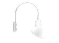 RAB GN4LED26NRADW Gooseneck Style4 26W Neutral LED 15" AD Shade RECT REFL White