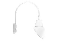 RAB GN5LED13YAC11W Gooseneck Style5 13W Warm LED 11" Angled Cone Shade White