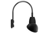 RAB GN5LED13YAD11B Gooseneck Style5 13W Warm LED 11" Angled Dome Shade Black