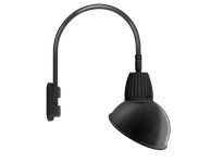 RAB GN5LED26YRADB Gooseneck Style5 26W Warm LED 15" AD Shade RECT REFL Black | Industrial Lighting