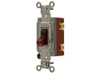 Hubbell Wiring HBL1221ILR SP TOG IND GRD 20A 120/277V IL RD | Industrial Grade Switch