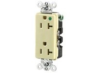 Hubbell Wiring HBL2182ILR RECEP DUPLEX LIGHT SQ FAC | Industrial Supplies