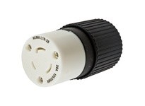 Hubbell Wiring HBL2363 LKG CONN 20A 125/250V L10-20R B/W