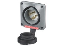 Hubbell Wiring HBL2435SW LKG WT S/SHRD INLET 20A3P 480V L16-20P