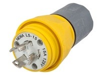 Hubbell Wiring HBL24W47AM1 WT PLUG L5-15P 15A/125V IN BOX