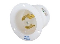 Hubbell Wiring HBL2605 LKG FL INLT 30A 240V L-N L25-30P WH