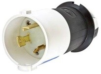 Hubbell Wiring HBL2621SA LKG S/SHRD ANG PLG 30A250V L6-30PB/W