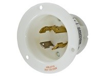 Hubbell Wiring HBL2715 LKG FLG-INLT 30A 125/250V L14-30P WH