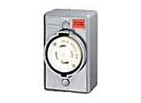 Hubbell Wiring HBL2730SR LKG S/SHRD RCPT L16-30R SURF MT GY