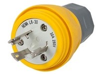 Hubbell Wiring HBL28W48M1 PLUG NEMA L6-30P 30A 250V YL IN BOX