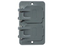 Hubbell Wiring HBL3056 COVERPLATE POB DUPLEX W/FLIP LIDS