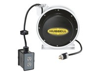 Hubbell Wiring HBL45123R220WM1 CORD REEL W/(2) DUPLEX 45 12/3 BK POB