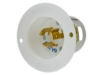 Hubbell Wiring HBL4586C LKG FLG-INLT 15A 250V L6-15P WH