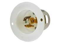 Hubbell Wiring HBL4716C LKG FLG-INLT 15A 125V L5-15P WH