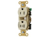 Hubbell Wiring HBL5262C1ITR 1/2 CONTROLLED IND 15A 125V TR DUP IV