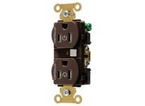 Hubbell Wiring HBL5262C2TR 2/2 CONTROLLED IND 15A 125V TR DUP BR