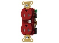 Hubbell Wiring HBL5262RTR DUP RCPT IND TR 15A/125V 5-15R RED | Industrial Supplies