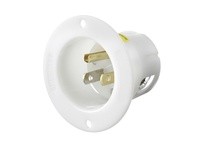 Hubbell Wiring HBL5278CM1 FLANGED INLET 5-15P WH BULK 50 | Industrial Supplies