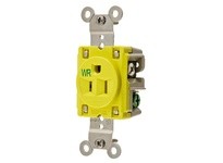 Hubbell Wiring HBL52CM61 SGL MARINE RCPT 15A 125V 5-15R YL