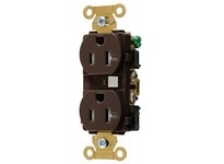 Hubbell Wiring HBL5362TR DUP RCPT IND TR 20A/125V 5-20R BR