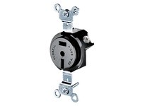 Hubbell Wiring HBL5552B SGL RCPT 20A 250V 2-20R 2P2W BK