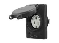Hubbell Wiring HBL60W47BK WATERTIGHT RECEP ASSY NEMA 5-15R BK