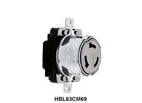 Hubbell Wiring HBL63CM69 LKG MARINE RCPT 3P4W 50A 125/250VYL