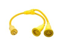 Hubbell Wiring HBL64CM56 Marine Adapter Molded 'Y' 30A | Durable Marine Supplies