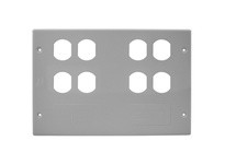 Hubbell Wiring HBL67473BBBBFFGY RACEWAY PLT 6G 4DUP 2MOD HBL6750 GY