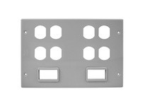 Hubbell Wiring HBL67473BBBBSSGY RACEWAY PLT 6G 4DUP 2MIN HBL6750 GY