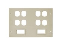 Hubbell Wiring HBL67473BBBBSSIV Raceway Plate 6G 4DUP 2MIN | High-Quality Industrial Supplies