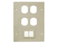 Hubbell Wiring HBL6747BBTIV Raceway Plate 2G 1DUP 1TRJ | Industrial Supplies