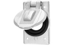 Hubbell Wiring HBL74CM25WOAW W/PROOF RCPT PLATE POLYCARB WH