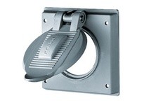 Hubbell Wiring HBL7777A DEVICE PLATE 2G GRAY W/PROOF