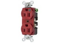 Hubbell Wiring HBL8200HRED DUP RCPT COM/HG 15A 125V 5-15R RD