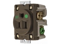 Hubbell Wiring HBL8284WR WR RCPT SING PAN MT HG 15A 125V BR