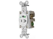 Hubbell Wiring HBL8310WWR WR RCPT SING SB HD HG 20A 125V WH
