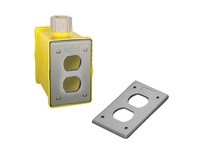 Hubbell Wiring HBLPOB1D PORTABLE OUTLET BOX 2) DUP PLT YL