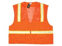 MCR HS201VM Economy Surveyor Hybrid Mesh/Solid Orange White vinyl/Yellow Reflective material