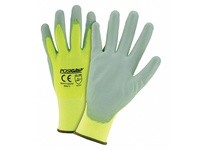 HVY713SUTS/2XL PosiGrip Hi-Vis Yellow Gray Polyurethane Palm Touch Screen | Durable Safety Gear