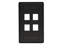 Hubbell Wiring IFP14BK PLATE WALLFLUSH1-G4PORTBK | High-Quality Wall Plate