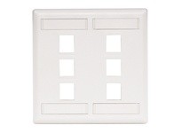 Hubbell Wiring IFP26W PLATE WALL FLUSH 2-G 6PORT WH | High-Quality Wall Plate