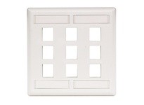 Hubbell Wiring IFP29W PLATE WALL FLUSH 2-G 9PORT WH