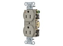 Hubbell Wiring IG5252GY COMM 15A SIDE & BACK WIRED IG DUP GY