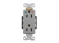 Cooper Eaton IG8262GY Receptacle HG IG Deco Duplex 15A125V 2P3W B&S Gray