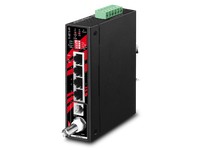 Antaira IVC-4011-T-V2 IP30 Industrial Ethernet Extender 4-Port RJ45 (LAN) 1-Port BNC 1-Port RJ11 (-40°~ 75°C)